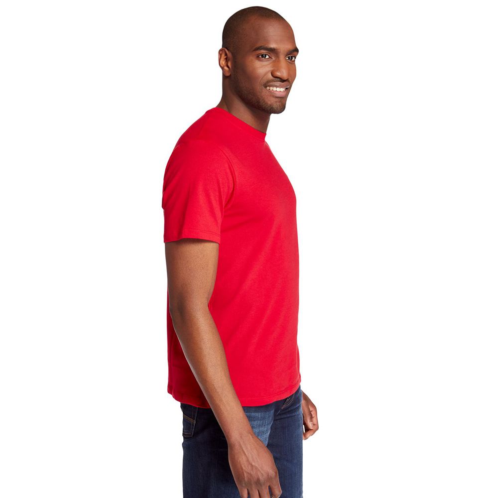 Camisetas Masculino - Timberland Embroidered Logo - WHMYS2476 - Vermelhas